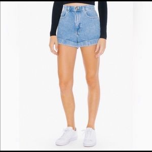 American Apparel High Waisted Cuffed Jean Shorts